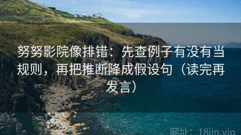 努努影院像排错：先查例子有没有当规则，再把推断降成假设句（读完再发言）