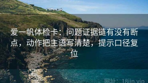 爱一帆体检卡：问题证据链有没有断点，动作把主语写清楚，提示口径复位