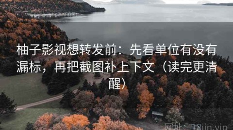 柚子影视想转发前：先看单位有没有漏标，再把截图补上下文（读完更清醒）