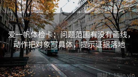爱一帆体检卡：问题范围有没有画线，动作把对象写具体，提示证据落地