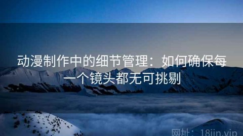 动漫制作中的细节管理：如何确保每一个镜头都无可挑剔