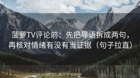 菠萝TV评论前：先把导语拆成两句，再核对情绪有没有当证据（句子拉直）