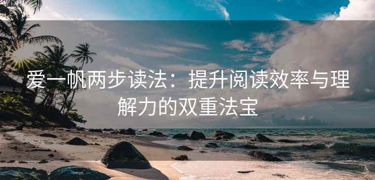 爱一帆两步读法：提升阅读效率与理解力的双重法宝