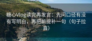 糖心Vlog读完再发言：先问口径有没有写明白，再把前提补一句（句子拉直）