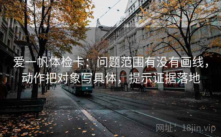 爱一帆体检卡：问题范围有没有画线，动作把对象写具体，提示证据落地